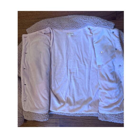 Hem & Thread Jacket Size medium Pink Cropped Button Front Collar - Picture 5 of 14